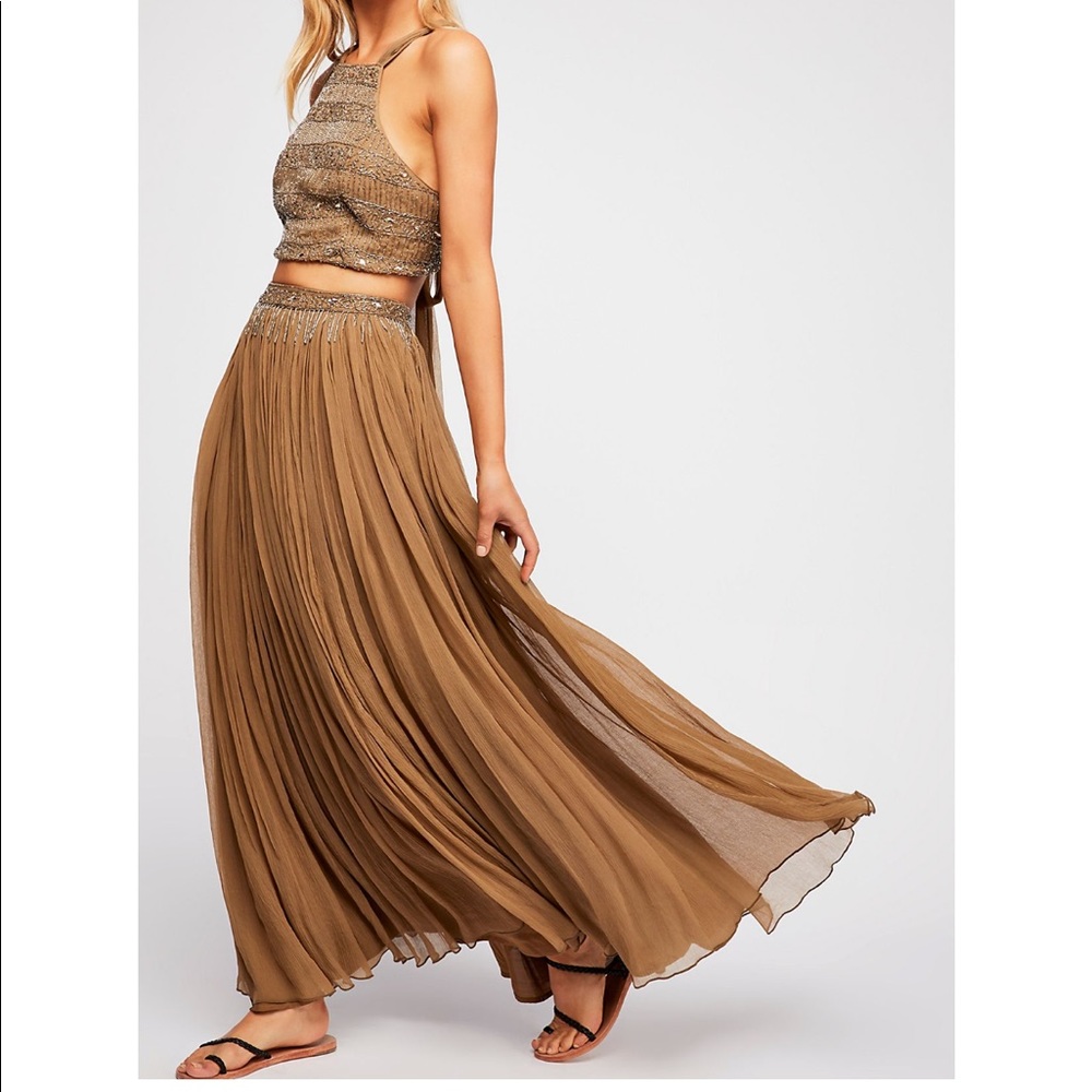 NWT Free people sage embellished two piece dress